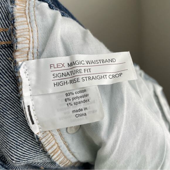 Lane Bryant High Rise Straight Crop Distressed 22 - Picture 6 of 8